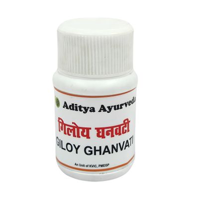 Aditya Ayurveda Pharmacy Giloy Ghanvati | Herbal Extract Tablets | 80 Tablets