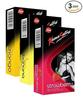 30 Pcs flavoured dotted condom for men strawberry+mango+banana 3 excite flavour series with Dotted Texture (Pack of 3x10 Pcs) view 2