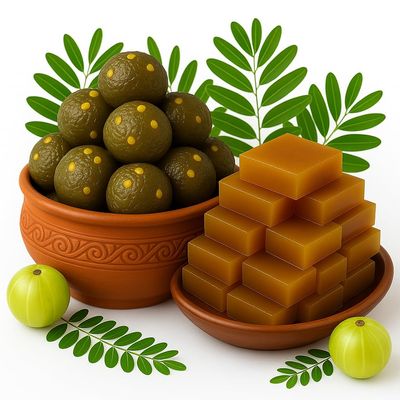Amla Barfi & Laddu Combo Pack | Healthy Diwali Mithai | Ganesh Chaturthi Special Sweets & Gifting Box with Vitamin C No Chemicals No Color No Oil