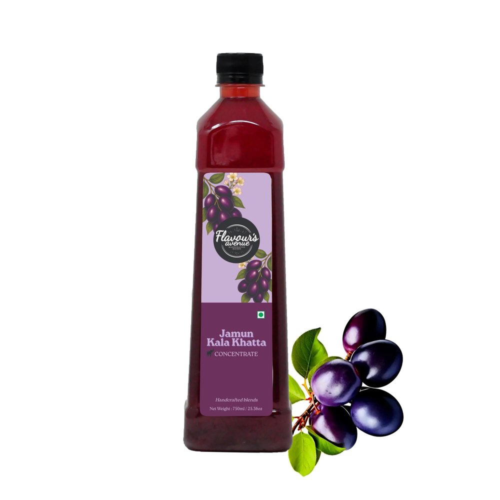 FLAVOURS AVENUE - Jamun Kala Khatta Concentrate,750ml I Ready to Mix I Ideal for Juices, Mocktails, Cocktails & Summer Drinks