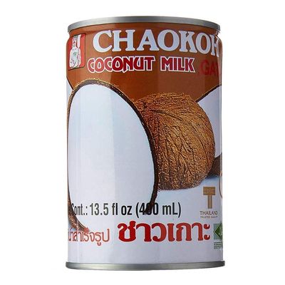 Chao'koh Coconut Milk 400ml Authentic Thai Coconut Cream, Rich & Creamy for Curries, Desserts, Baking & Vegan Cooking