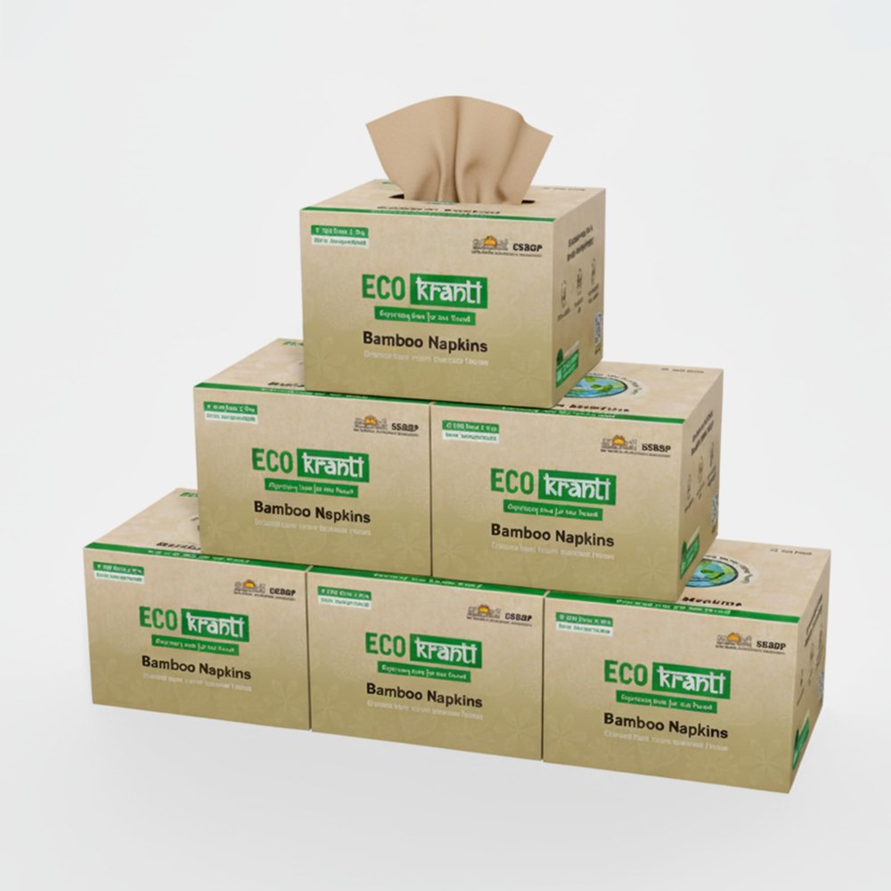 Eco Kranti Bamboo Facial Tissue Napkins | 100 Pulls x 6 Packs | 100% Natural & Eco-friendly | Soft & Absorbent Face Napkins | Biodegradable, Compostable & Environment-Safe | Travel-Friendly tissues