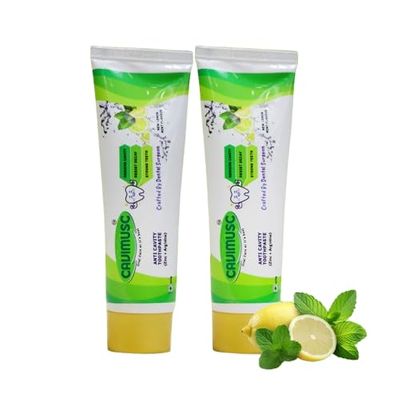 Cavimusc Herbal Lemon & Mint Anti-Cavity Toothpaste  Deep Cleaning Fresh Breath Formula (Pack of 2)