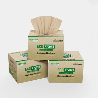 Eco Kranti Bamboo Facial Tissue Napkins | 100 Pulls x 3 Packs | 100% Natural & Eco-friendly | Soft & Absorbent Face Napkins | Biodegradable, Compostable & Environment-Safe | Travel-Friendly tissues