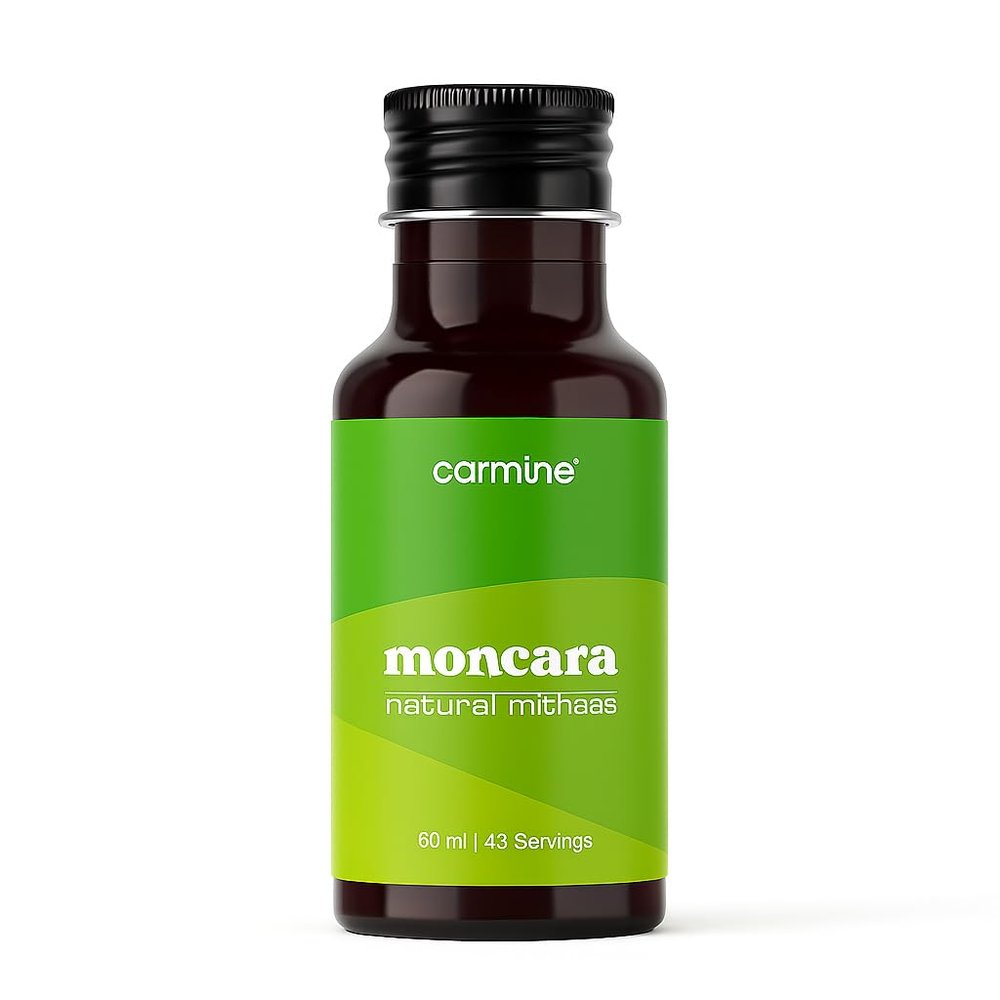 Carmine Moncara Natural Mithaas | Monk Fruit Liquid Sweetener | 100% Plant-Based, Low Calorie Sugar Substitute | Zero Glycemic Index | Keto & Diabetic Friendly | 60 ml (43 Servings)