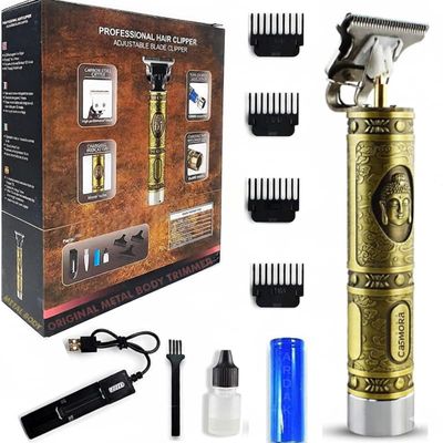 CASAMORA Beard Trimmer For Men, Professional Hair Clipper, Adjustable Blade Clipper and Shaver, Close Cut Precise Hair Machine, Body Trimmer (Metal Body), Gold Pack Of 1