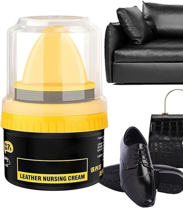 Elite sales Leather Nursing Cream, Black Shoe Polish with Sponge Applicator, Protects from Scuffs and Scratches
