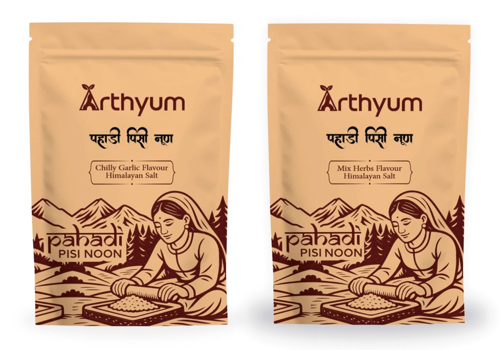 Arthyum Himalayan Pink Flavoured Salt with Mixed Herbs And Himalayan Pink Salt Blends with Chilly Garlic Seasoning mix - Popcorn, Noodles, Salad, Raita, Fruits, Makhana Pasta, Pizza, Salads, Premium Sprinkler | Unprocessed | Pure & Natural Traditiona