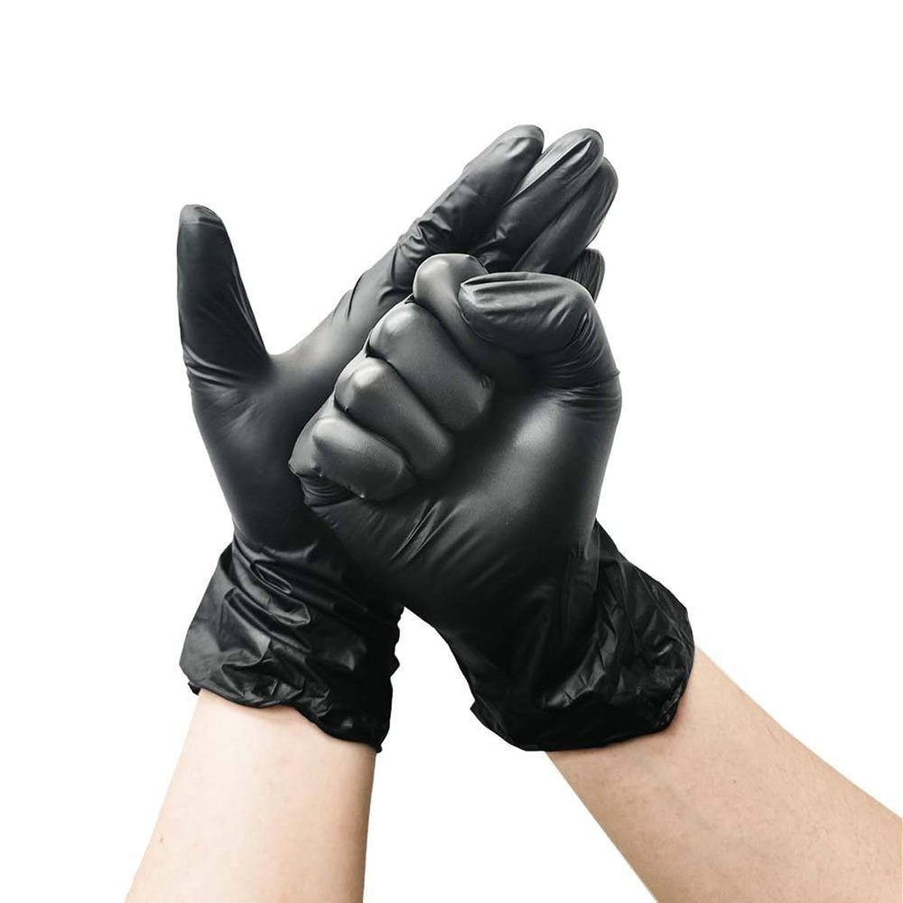 Jamboree!!! Black Nitrile Disposable Gloves  Powder-Free, Latex-Free, Heavy-Duty, Non-Slip Grip  Multi-Purpose Gloves for Food, Cleaning, Automotive, Painting, Medical  5 Pair