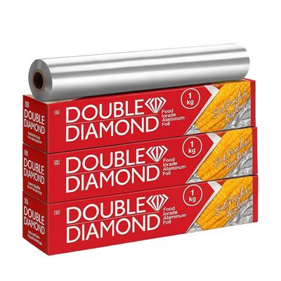 DOUBLE DIAMOND Aluminium Foil Roll for Kitchen, Food Grade, 1 kg (3)