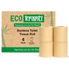 Eco Kranti - Bamboo Toilet Tissue Roll | 300 Pulls x 4 Packs | 100% Natural | Soft & Highly Absorbent | Biodegradable, Compostable & Eco-Friendly | Travel Friendly | Chemical-Free & Hypoallergenic view 1