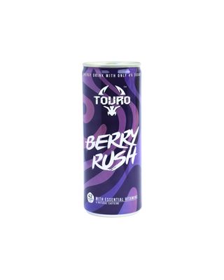 Berry Rush TOURO Energy Drink, Natural Plant Caffeine, 42 kcal, 250ml (Pack of 24)
