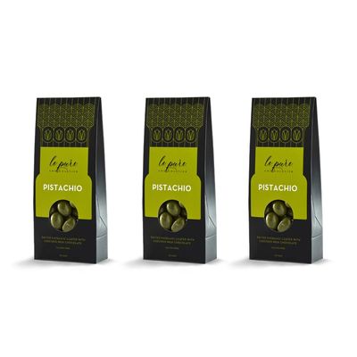Le Pure Pistachio Dragees | Milk Chocolate-Coated Roasted Pistachios | Sweet & Salty Crunch, Gluten-Free | 50g (Pack Of 3)