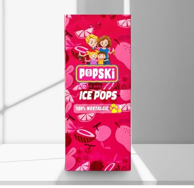 Popski Ice Pops, Mixed Flavours, 12 Pieces, 70ml Each, Zero Added Sugar, No Artificial Colours, RO Water