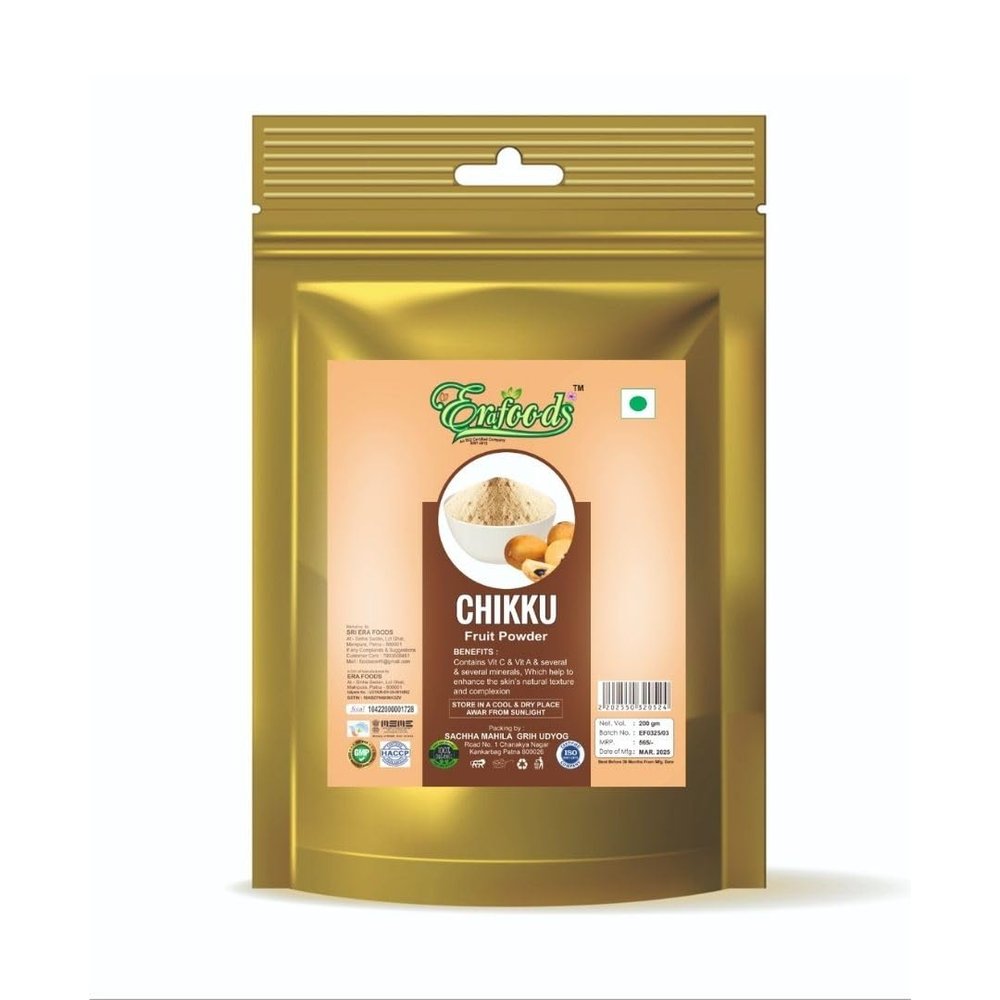Erafoods Chiku Fruit Powder (Sapota) | Natural Sweet Superfood for Smoothies, Shakes, Juices, Baking & Desserts | 100% Pure & Natural, No Additives (200g)