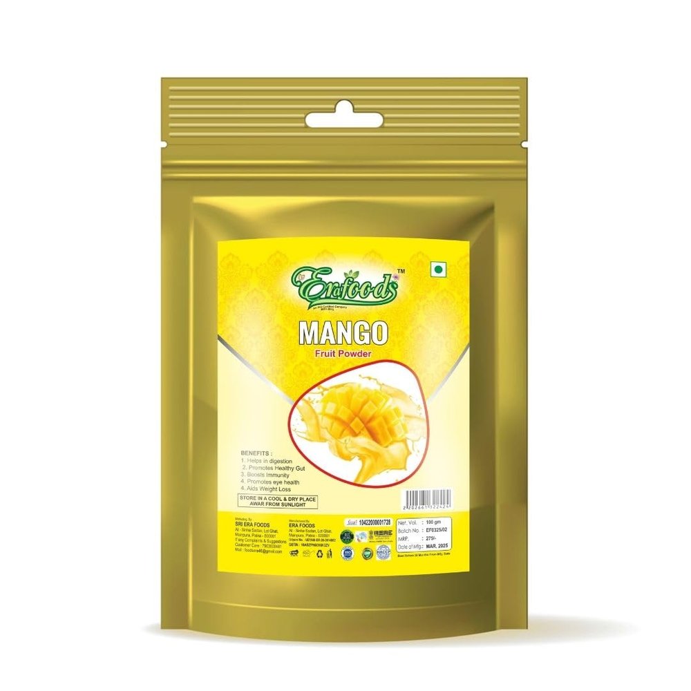 ERAFOODS Mango Fruit Powder | 100% Natural & Organic | No Added Sugar | Dehydrated Mango Powder for Juices, Smoothies & Desserts