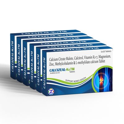 Calcizeal-K27M Tablet | Improve Joint Flexibility & Reduces Stiffness | Increase Bone Strength | Treat Lack of Calcium, Vitamin k2-7 With Essential Nutrients For Men & Women (60)