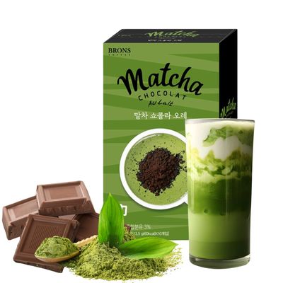 Bron's Matcha Chocolate Mix, 10 Sachets