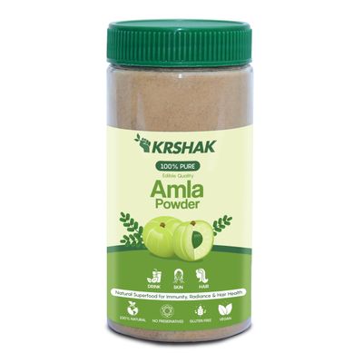 KRSHAK Amla Powder for Hair Growth (500g) | 100% Natural Indian Gooseberry Powder for Hair, Skin & Consumption | Preservative-Free, Pure Herbal Superfood