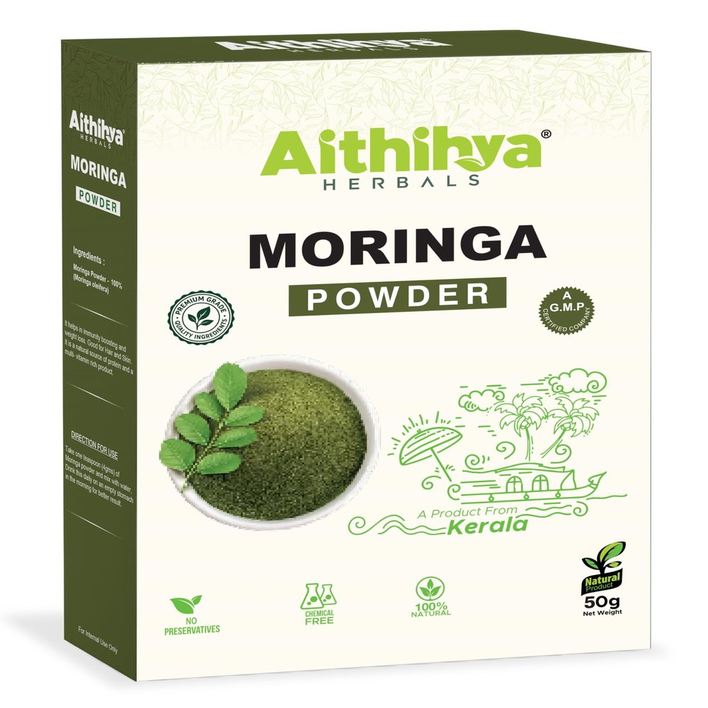 'Aithihya Herbals Moringa Leaf Powder| Pure Herbal Superfood | Detox, Immunity Support & Healthy Digestion | Rich Source of Vitamins & Minerals| 50 grams
