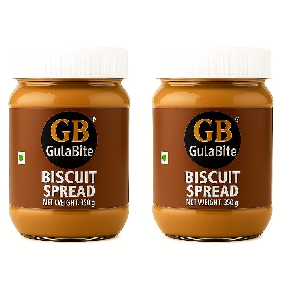 Gulabite Biscuit Spread Combo, Multi-Purpose Baking and Topping, Sandwich Spread, Nutty Goodness with Natural Sweetness, Creamy Goodness of Cookies in a Jar, 2x350g