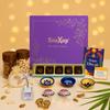 SnaXup Luxury Diwali Gift Box, Purple, Premium Chocolate Hamper with Decorative Diyas, Dry Fruits, Traditional Potli Bags, Festival Collection - Sabki Diwali Hamper view 1