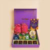 SnaXup Luxury Diwali Gift Box, Purple, Premium Chocolate Hamper with Decorative Diyas, Dry Fruits, Traditional Potli Bags, Festival Collection - Sabki Diwali Hamper view 2