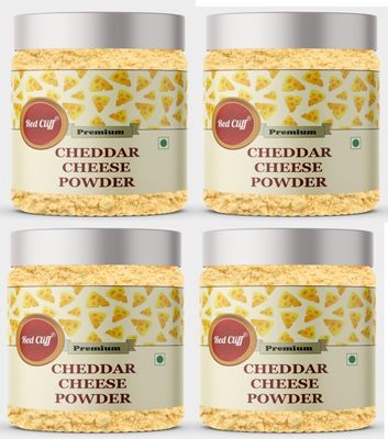 RED CLIFF Cheddar Cheese Powder | Rich & Creamy Flavor | Ideal for Popcorn, Sauces, Pasta, Snacks, Seasoning & Baking | Real Cheese | No Preservatives | 250gx4 Pack