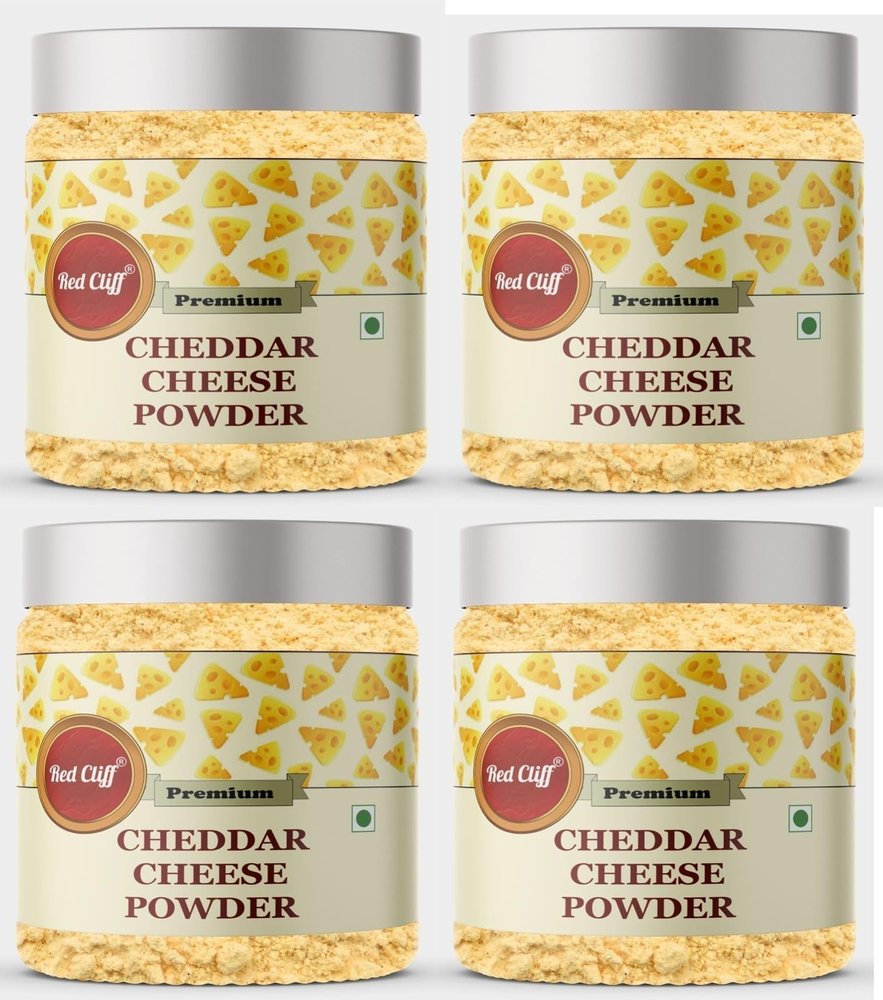 RED CLIFF Cheddar Cheese Powder | Rich & Creamy Flavor | Ideal for Popcorn, Sauces, Pasta, Snacks, Seasoning & Baking | Real Cheese | No Preservatives | 250gx4 Pack