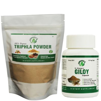 Bhargav Ayurveda I Giloy 60 Capsules & Triphla Powder 100 GMS