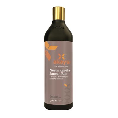 Akayu Neem Karela Jamun Ras | Ayurvedic Blend for Sugar Balance, Gut Health, Metabolic Wellness & Detox (500ml)