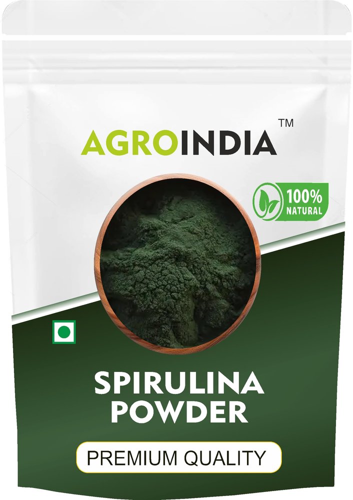 AgroIndia Spirulina Powder 100% Natural And Pure With No Added Preservatives 100g- Spirulina Powder for face, Dried Protein Green Algae Powder- Rich in Iron, Calcium, Potassium- Boost Energy & Immunity, Supports Digestion (100gm)