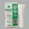 ECOZ Biodegradable Plastic Straws | 12 mm, 100 Count | Eco-Friendly Compostable Sustainable Disposable Drinking Straws | Cocktail Cold Drink Juice White Straws view 1