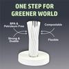 ECOZ Biodegradable Plastic Straws | 12 mm, 100 Count | Eco-Friendly Compostable Sustainable Disposable Drinking Straws | Cocktail Cold Drink Juice White Straws view 4