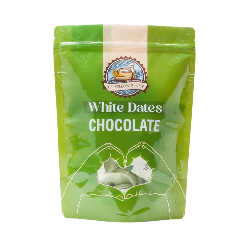 LA YELLOW BERRY White Dates Chocolate  Dry Fruit Delight with Rich Chocolate Coating  Healthy Sweet Snack for Gifting & Snacking, Natural Energy Booster Treat (250g)