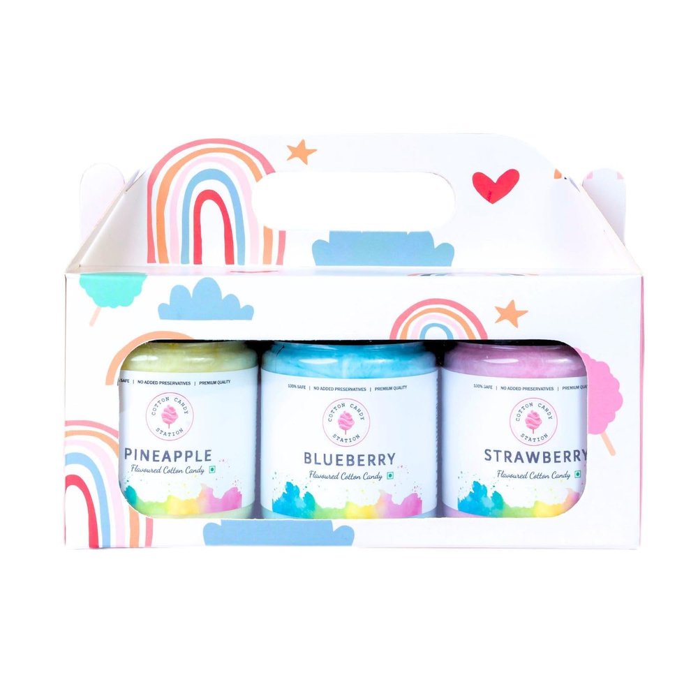 Cotton Candy Gift Hamper  Pack of 12 Flavours (Strawberry, Blueberry, Vanilla, Butterscotch, Blackcurrant & Bubblegum), 100% Safe & Vegan, No Added Preservatives, 20g Each