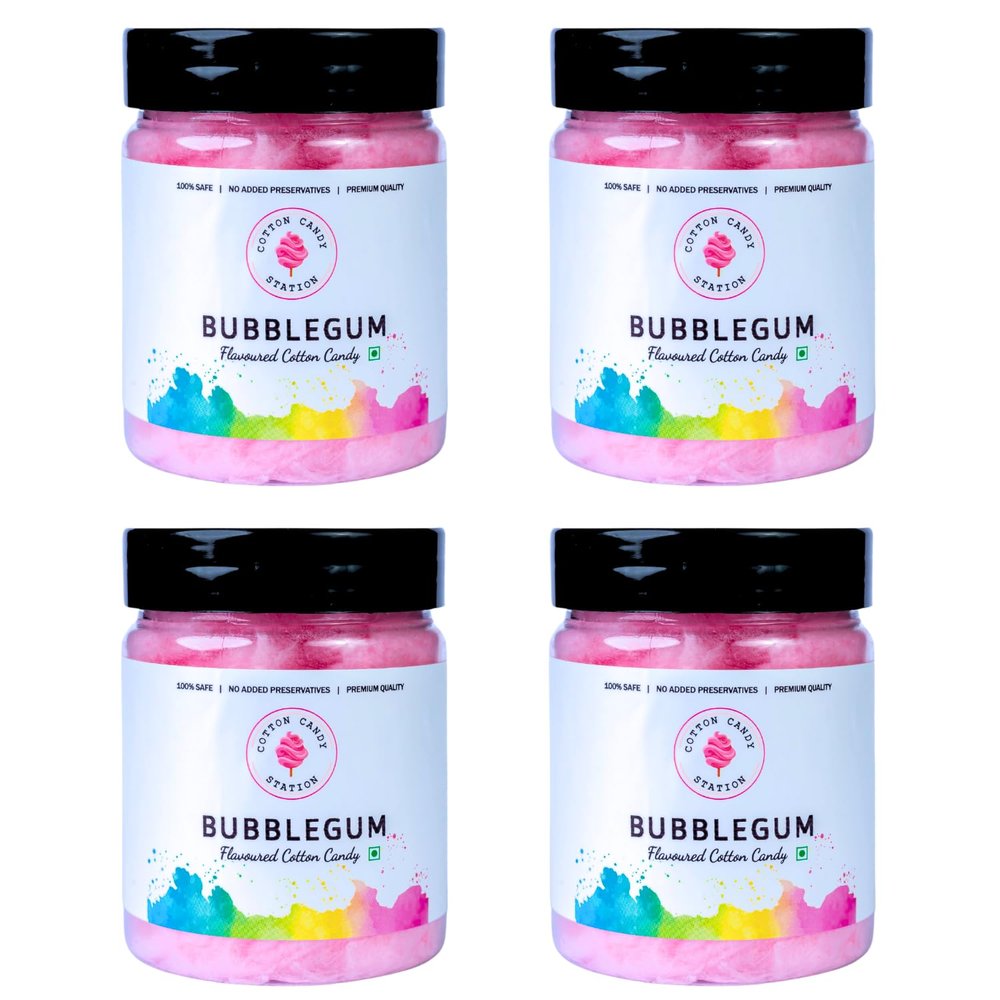 Cotton Candy Bubblegum Flavour - 20G (Pack Of 4) | Light | Vegan | Perfect for Parties | Birthday Parties/Weddings/Festivals/Baby Showers/Corporate Events | 100% Safe | No Added Preservatives