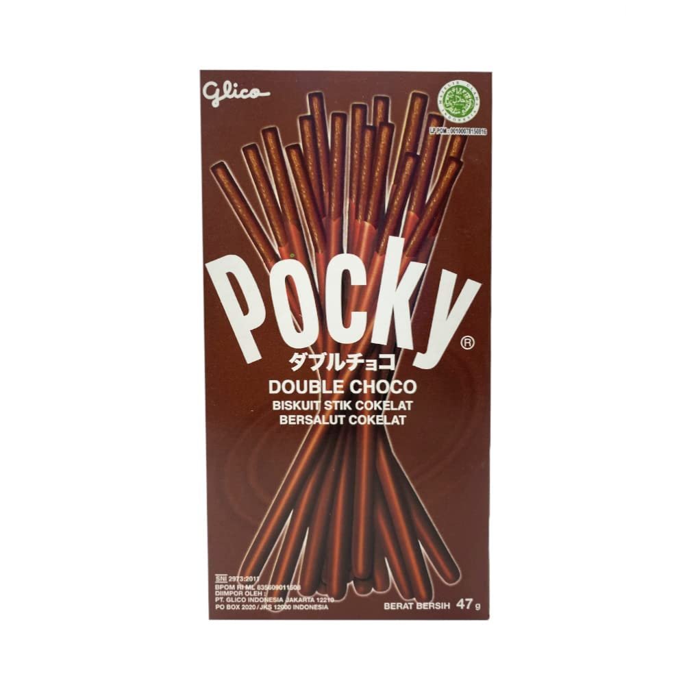 Glico Pocky Double Choco Biscuit Sticks Rich Chocolate Coated Snack, 47g Each (Pack of 5) | Imported Japanese Treats