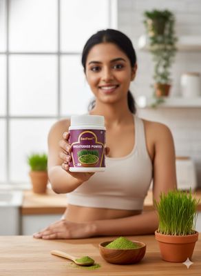 Herbal Detox Supergreens Blend Powder (180g, Wheatgrass)