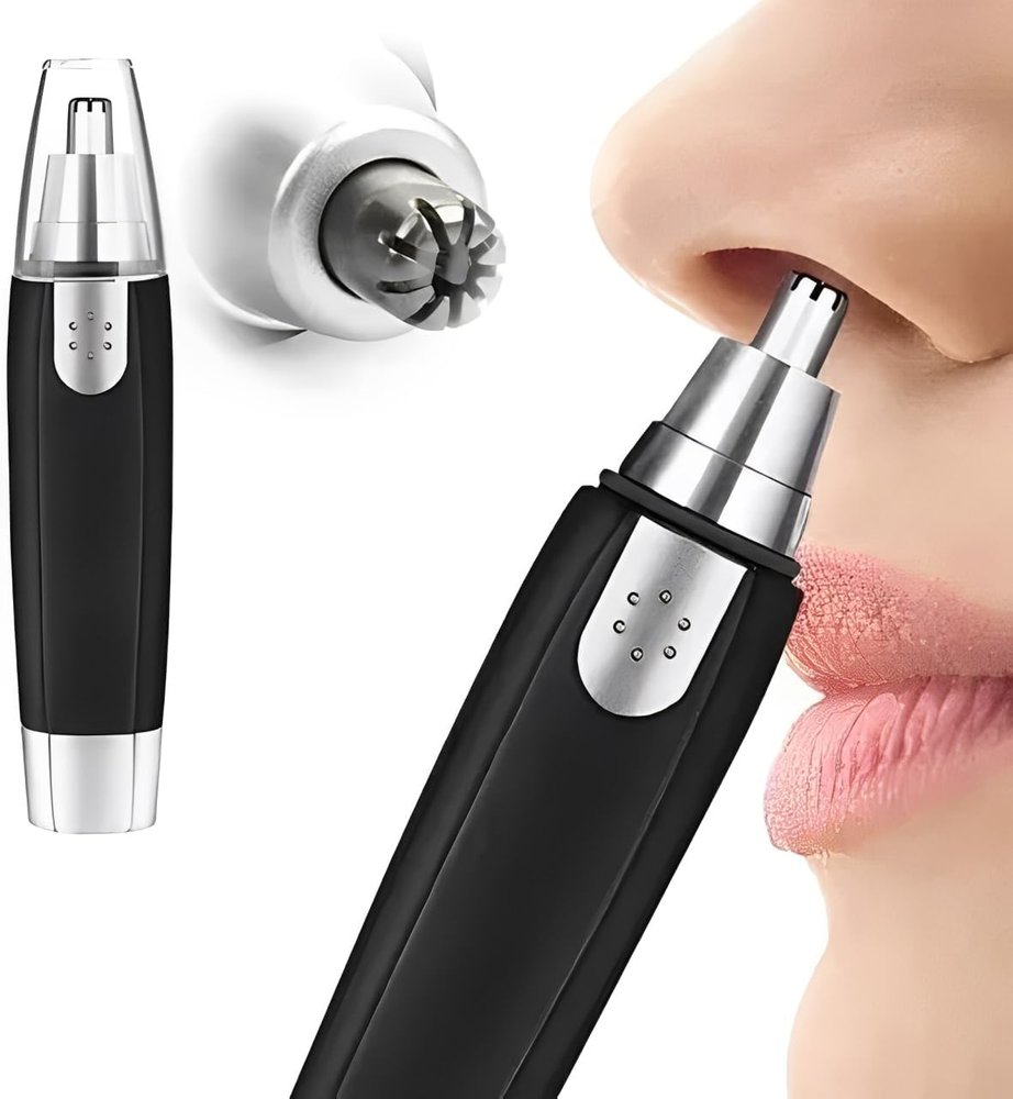 Das Dnails - Electric Nose & Ear Hair Trimmer Stainless Steel Blades, Painless Grooming for Men & Women (Black)