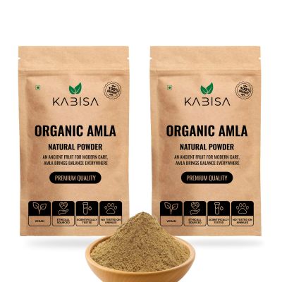 Kabisa Amla Powder | 100% Pure & Organic | Indian Gooseberry for Hair Growth, Skin Care & Immunity | Rich in Vitamin C | Natural Ayurvedic Herbal Powder | 400g (200gx2)