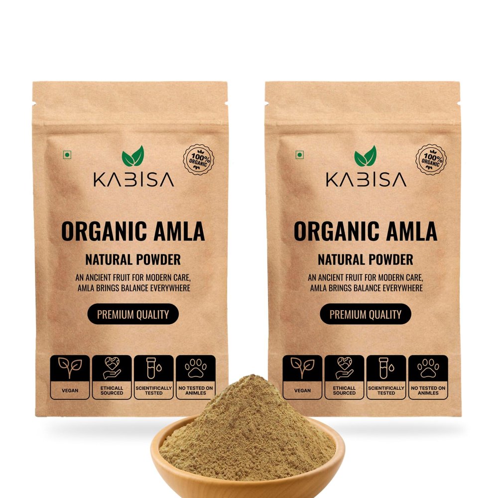Kabisa Amla Powder | 100% Pure & Organic | Indian Gooseberry for Hair Growth, Skin Care & Immunity | Rich in Vitamin C | Natural Ayurvedic Herbal Powder | 400g (200gx2)
