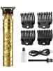 Hair and Beard Trimmer for Men, Cordless Grooming Kit with Adjustable Guards., Golden view 1