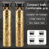 Hair and Beard Trimmer for Men, Cordless Grooming Kit with Adjustable Guards., Golden view 4