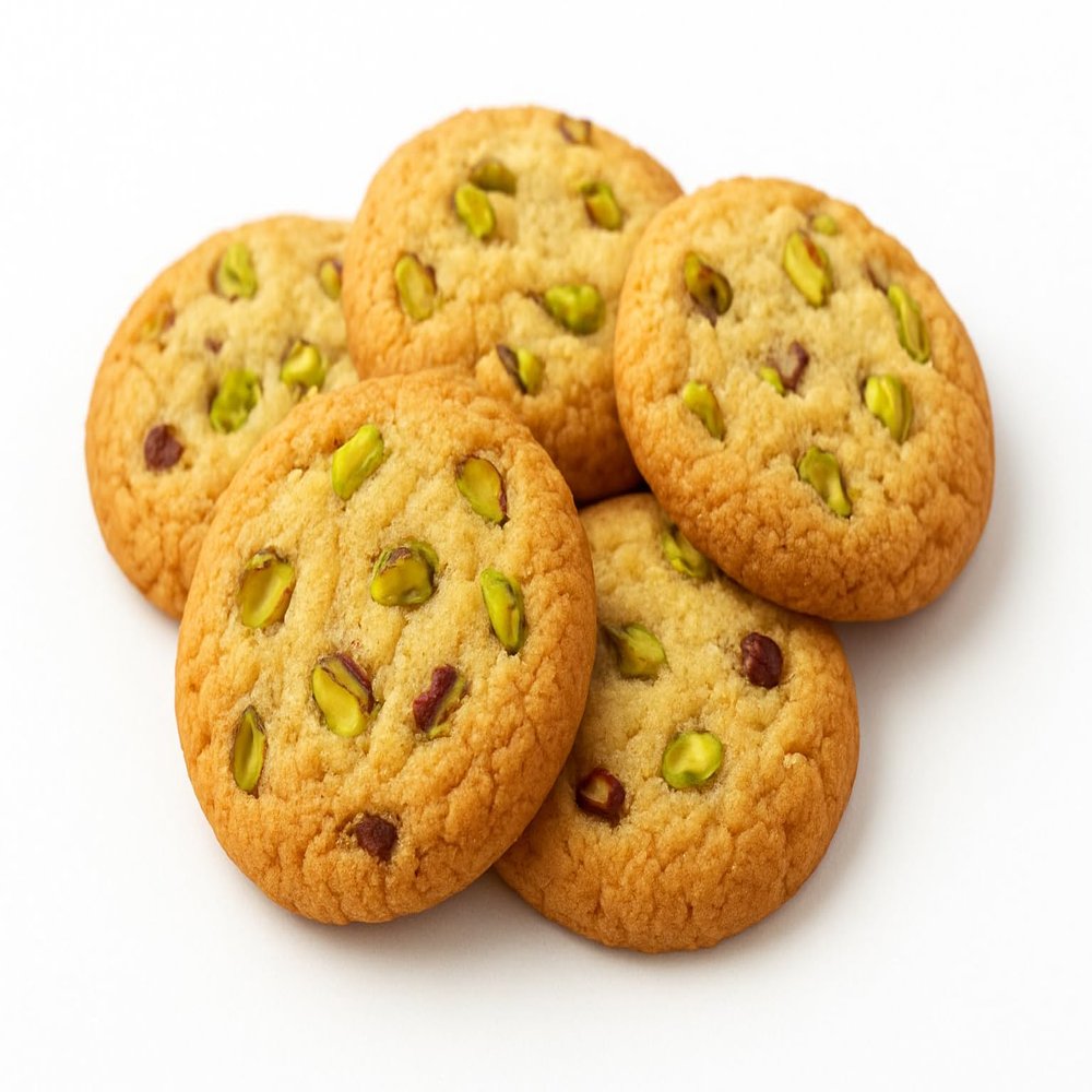 MOM'S BAKERY Crunchy Pista Cookies-Soft, Chewy & Freshly Baked Snack Treats- Ideal for Gifting | Eggless, No Palm Oil, No Preservatives | Healthy & High Fiber for Anytime Cravings for Tea Time-200 gm