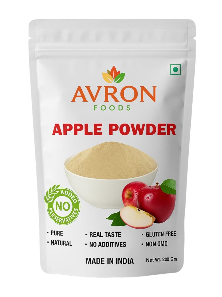 Avron Foods Apple Powder | Pure & Natural | No Added Preservatives | Gluten Free | Non GMO | Real Apple Taste | Healthy Food Ingredient for Smoothies, Baking, Cooking & Beverages  200g