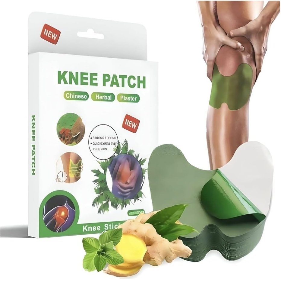 Herbal Organic Detox Knee Pain Relief Patches 10 PCS | Ayurvedic Wormwood Extract Patch for Arthritis | Joint Pain Relief for Back | Neck | Shoulder | Muscle Inflammation | Natural Healing Support
