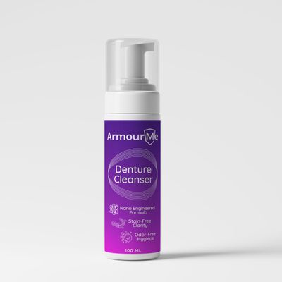 ArmourMe Denture Cleanser Foam | Nano Engineered for Stain-Free Clarity & Deep Clean | Antibacterial Formula for Dentures cleaning | Oral Foam for denture Cleaner. (200 ML)