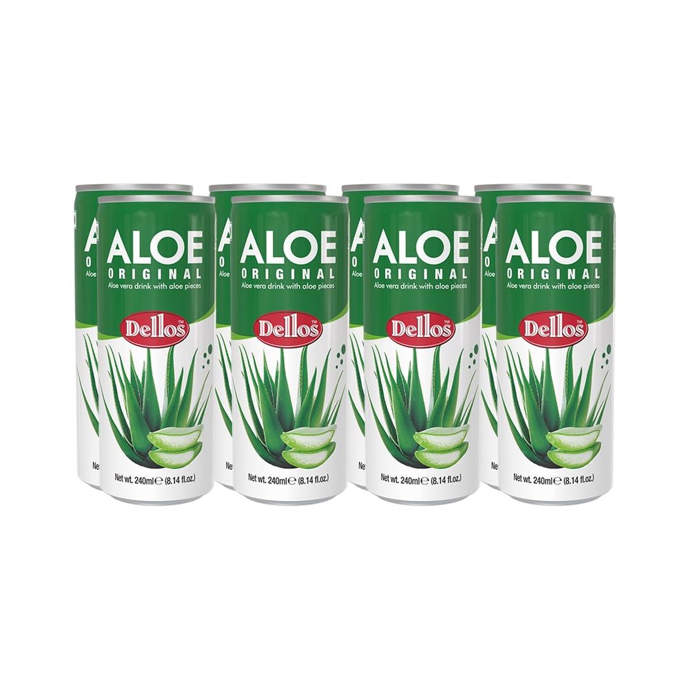 Dellos Aloe Original Drink, 240ml, Pack of 8