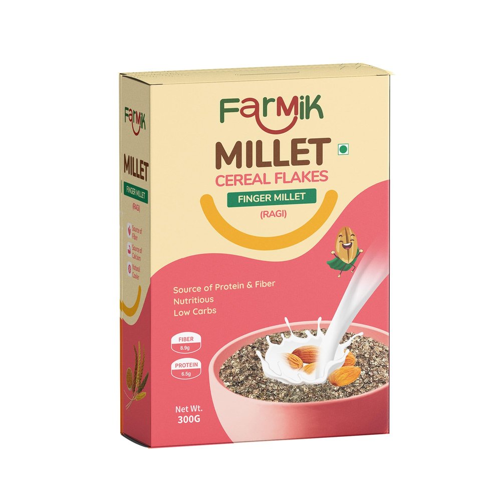 Farmik Ragi Rolled Flakes,300gms,Gluten Free,Healthy Breakfast with High Protein Millets cereal